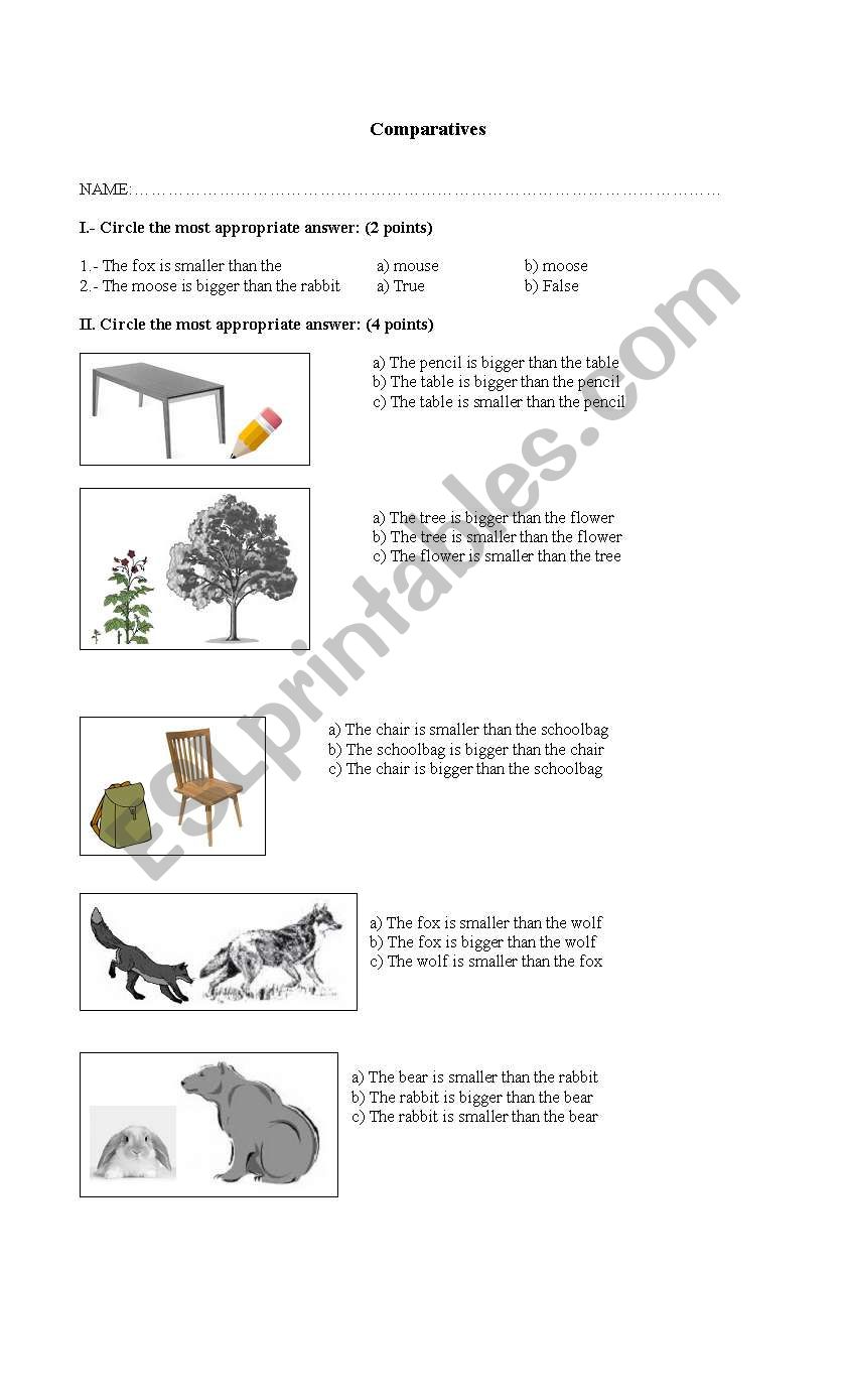 Comparative Form (listen and circle-look and write)