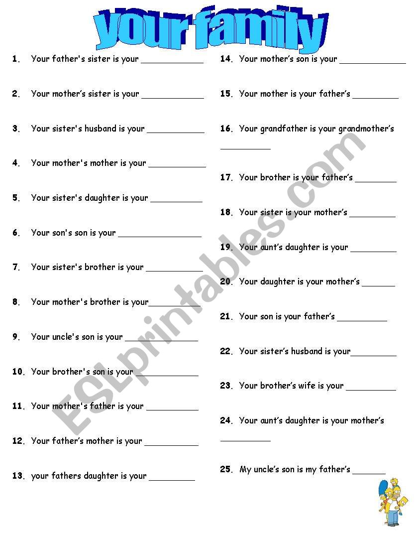 Family  worksheet