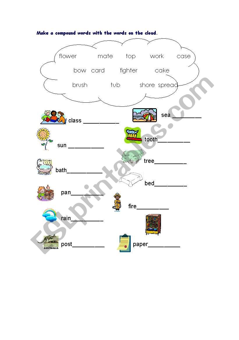 Compound words worksheet