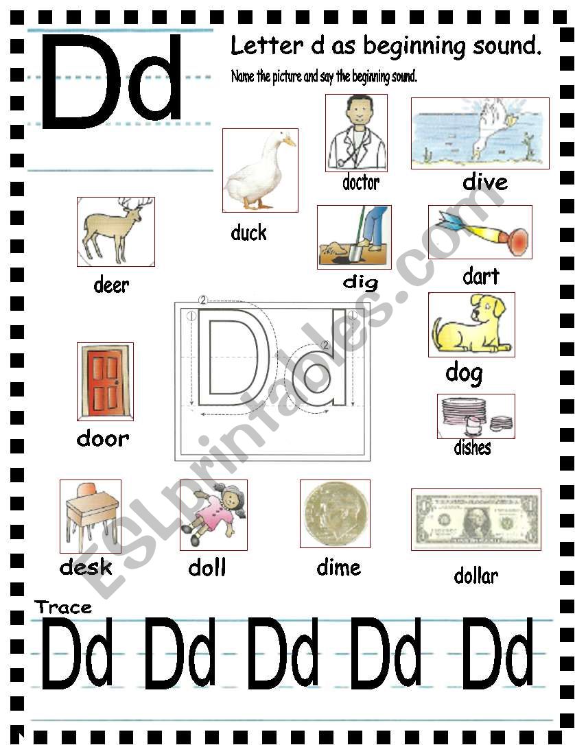 ABC -  letter Dd and sentences