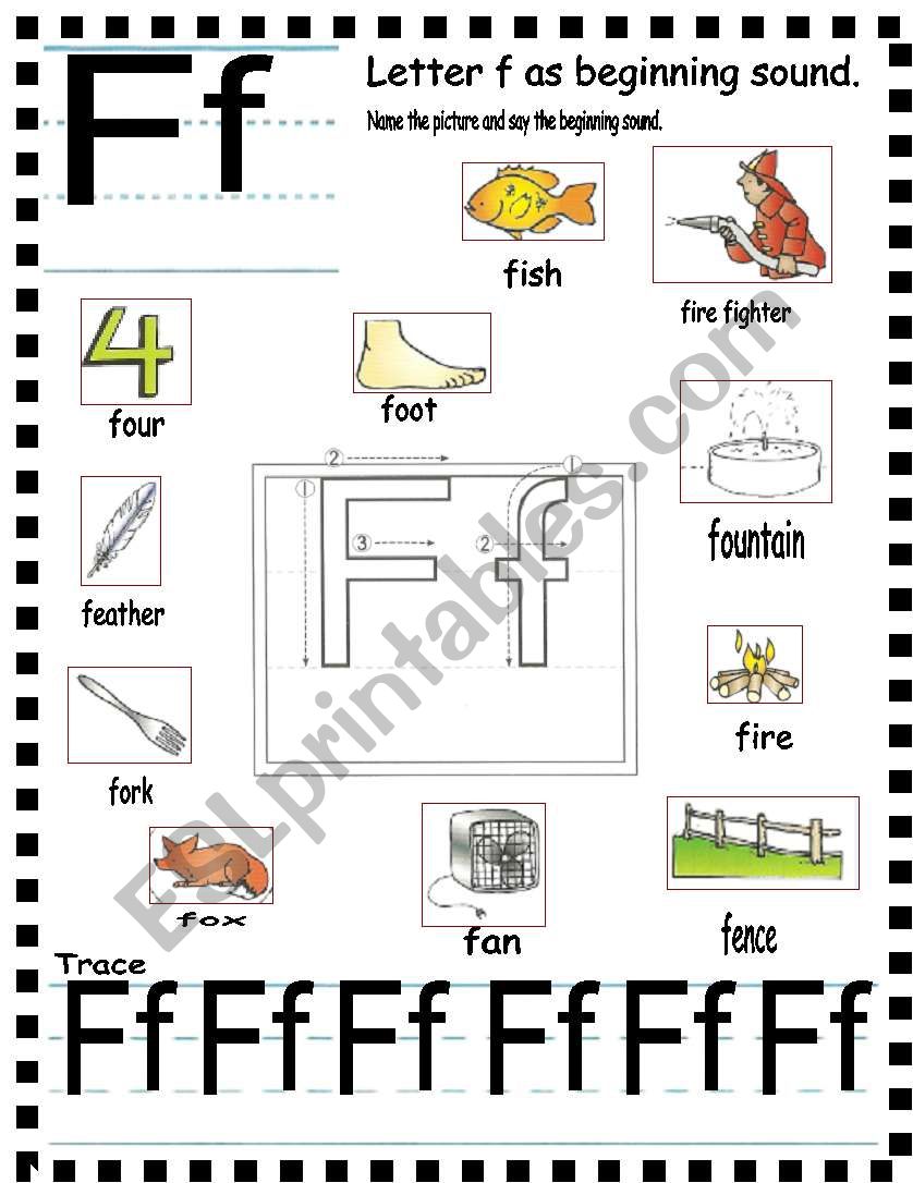 ABC -  letter Ff and sentences