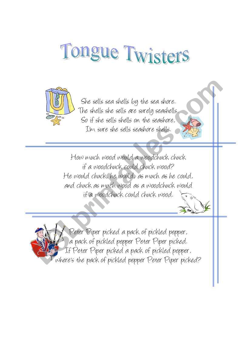 Tongue Twisters worksheet