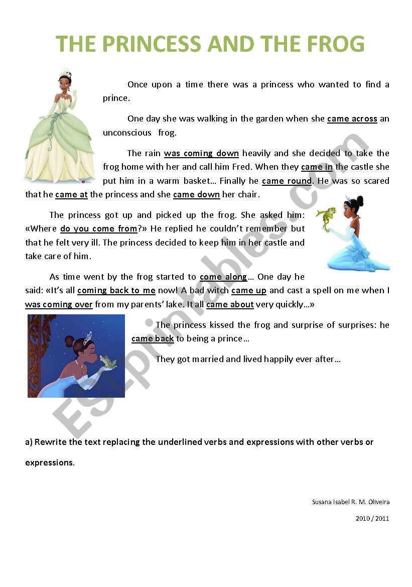 The princess and the frog worksheet