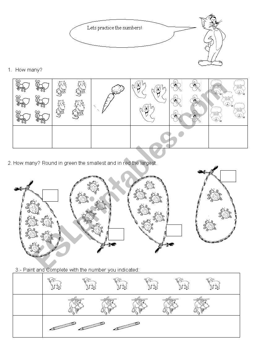 the numbers worksheet - Maths worksheet