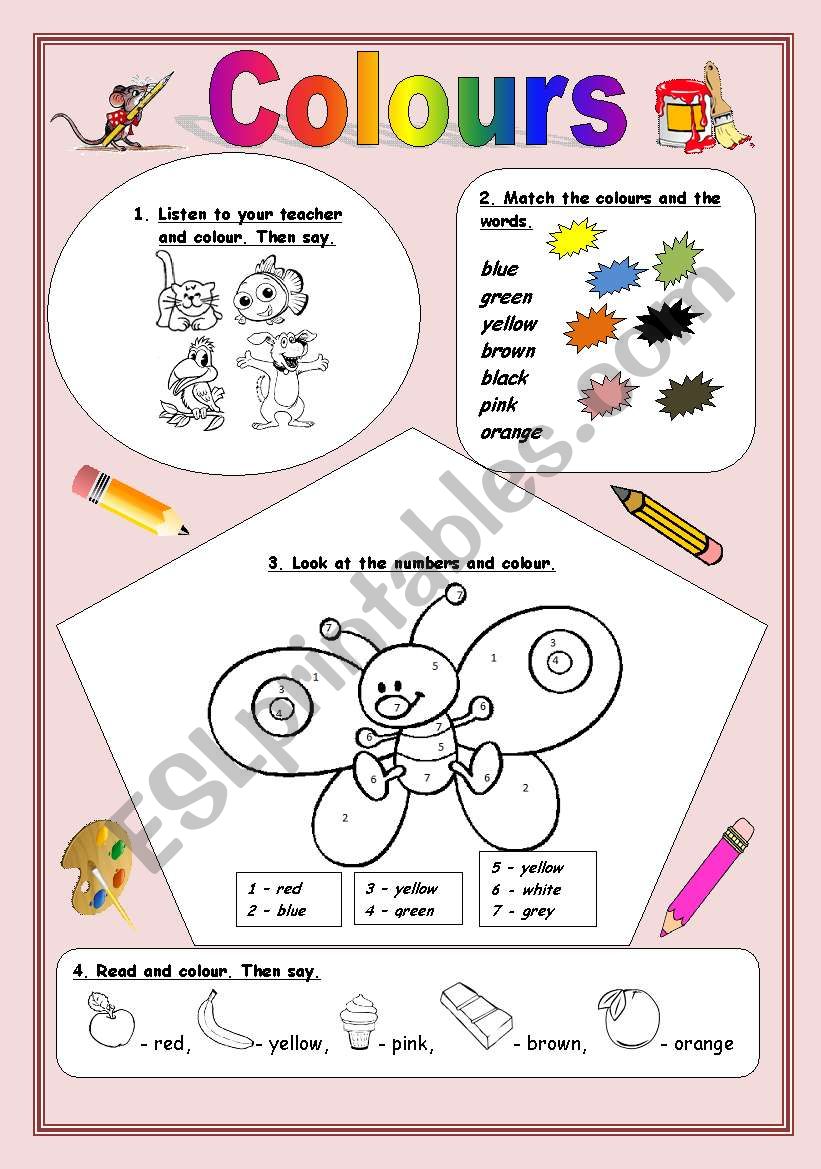 Colours worksheet