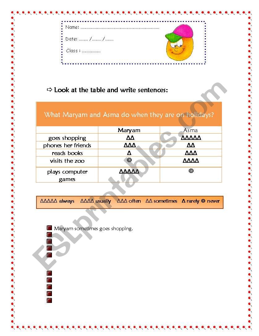 Frequency Adverbs  worksheet