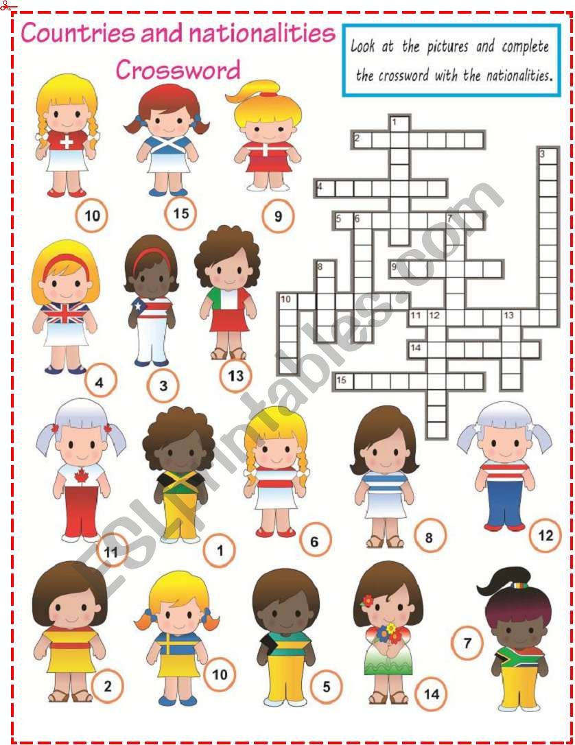 Countries and Nationalities crossword