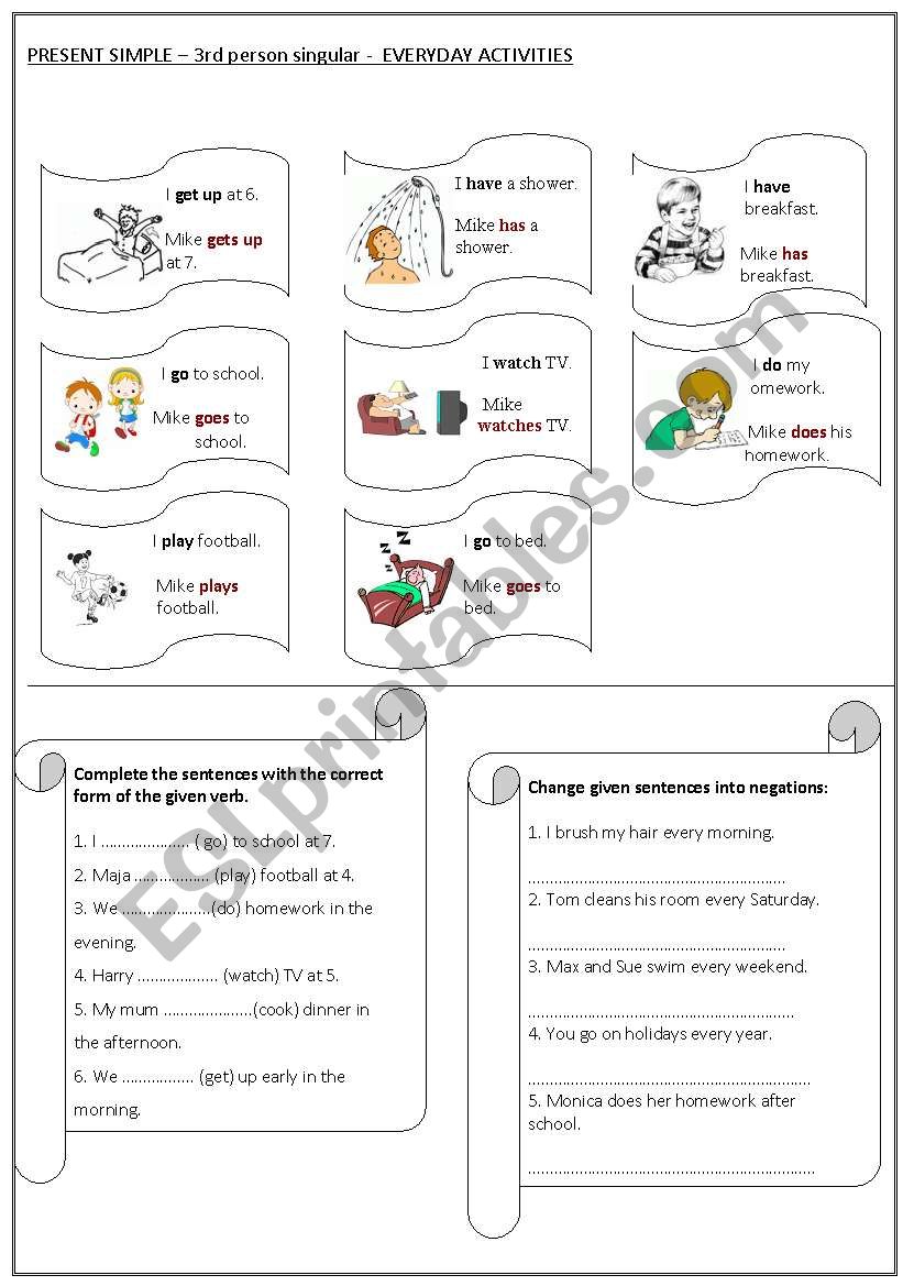 present simple - 3rd person singular