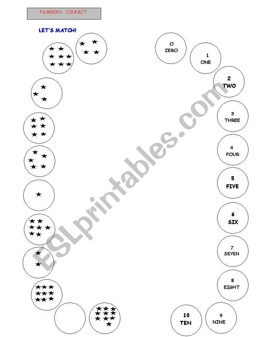 numbers match worksheet