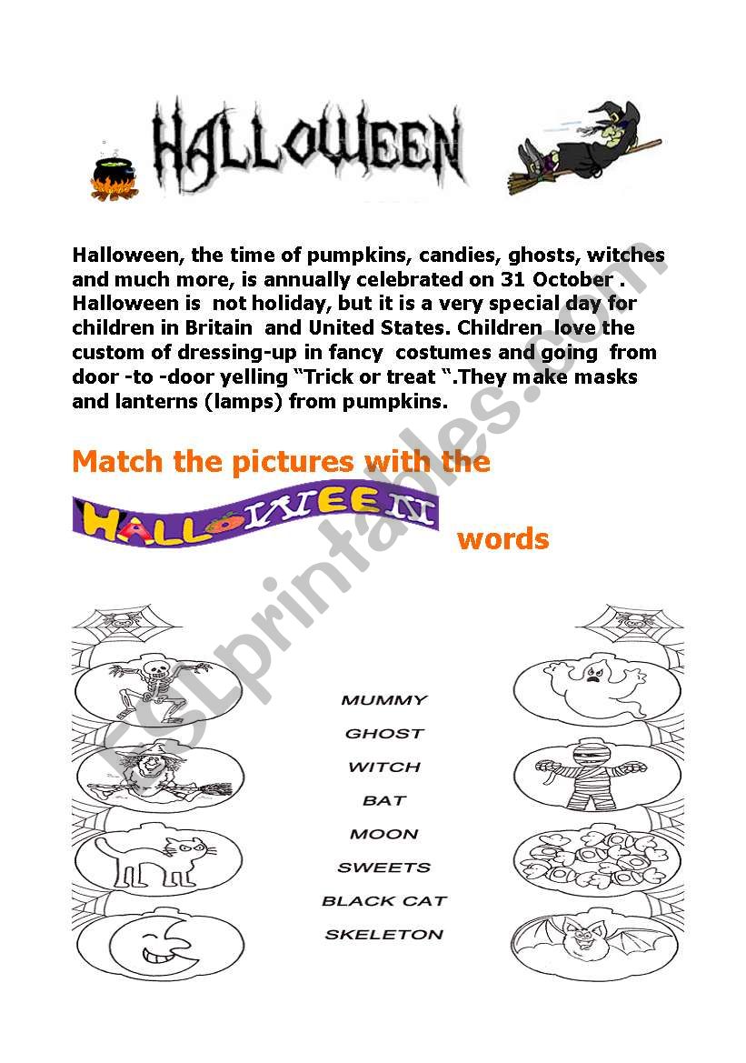 ItÂ´s Halloween worksheet