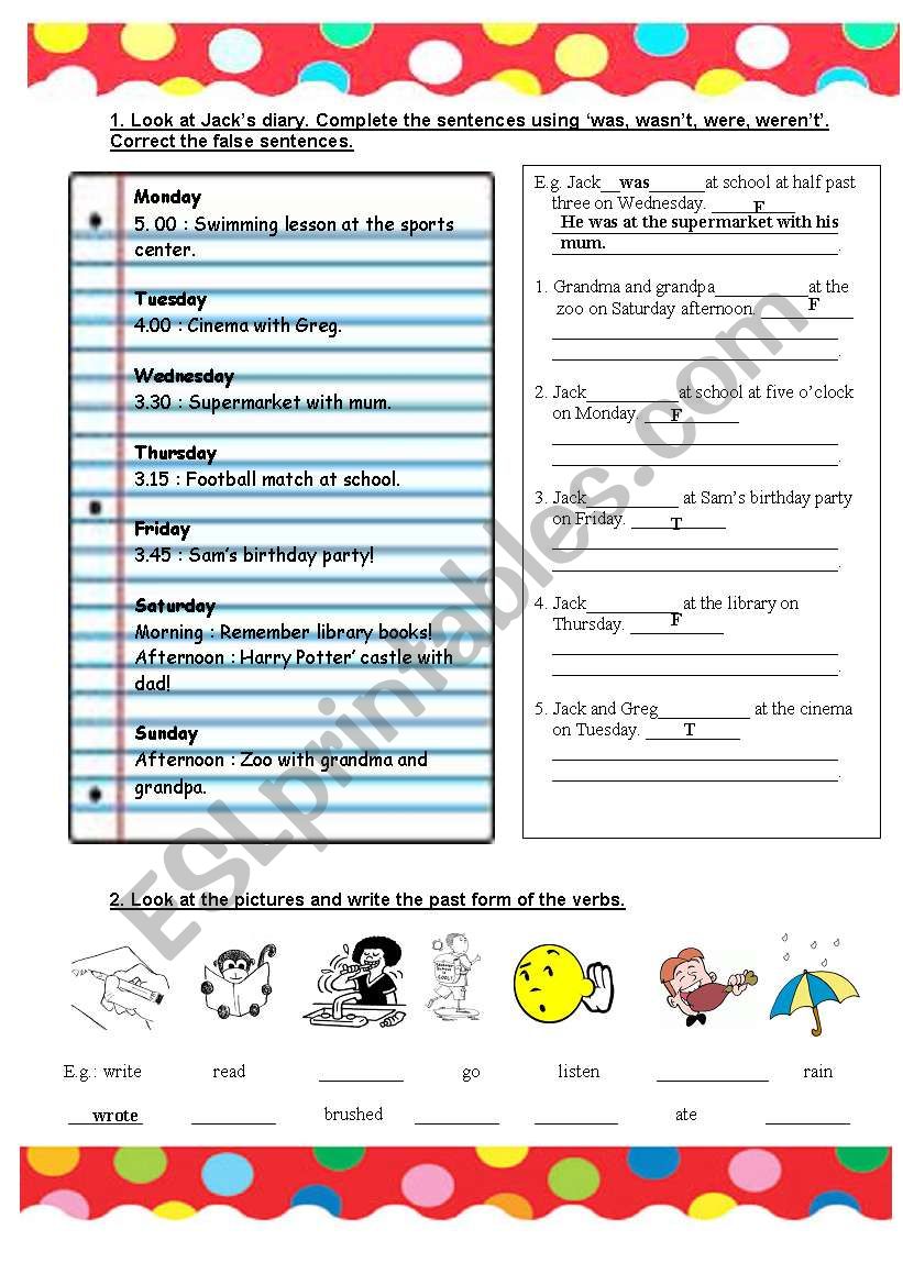 Past Simple worksheet