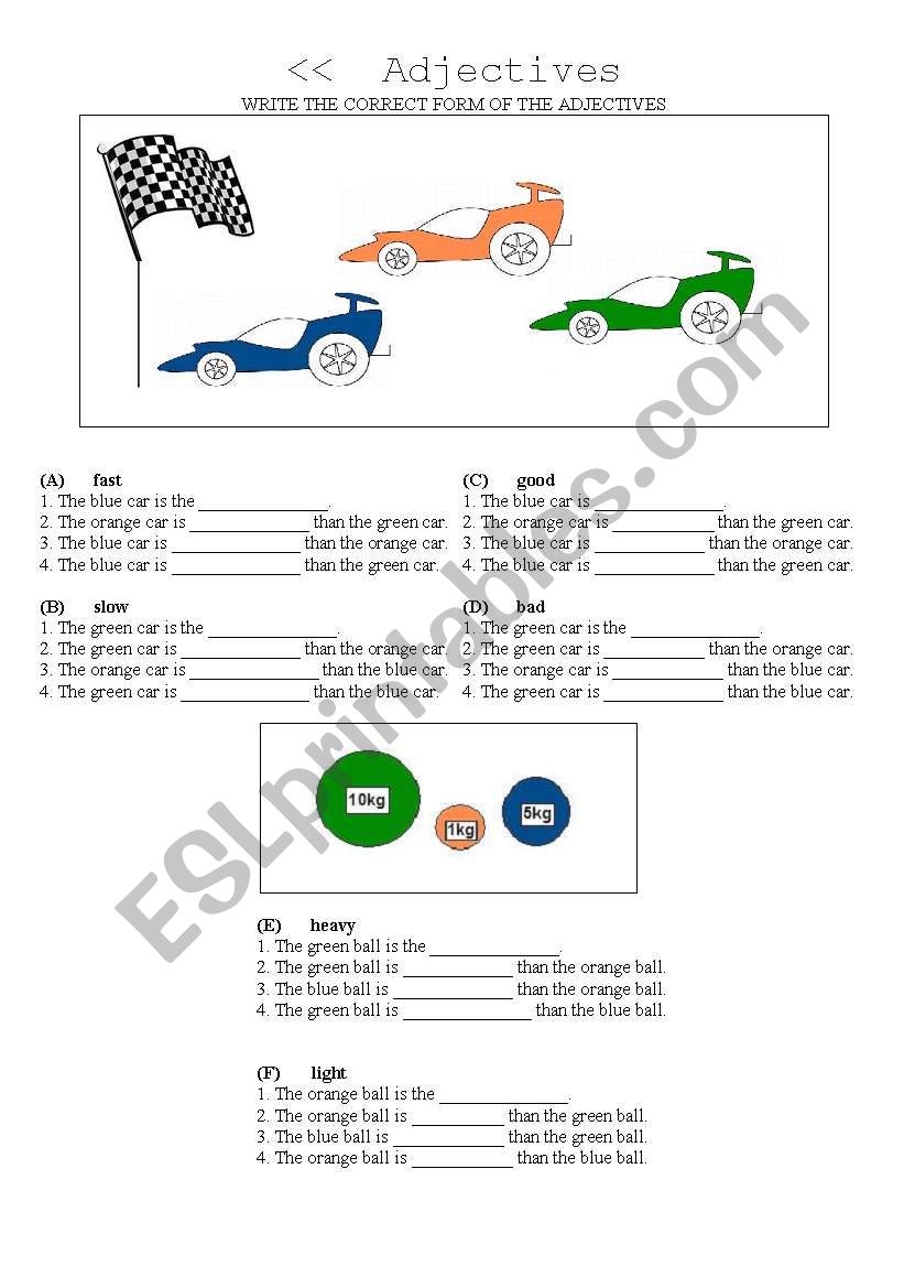 Adjectives (comparison) worksheet