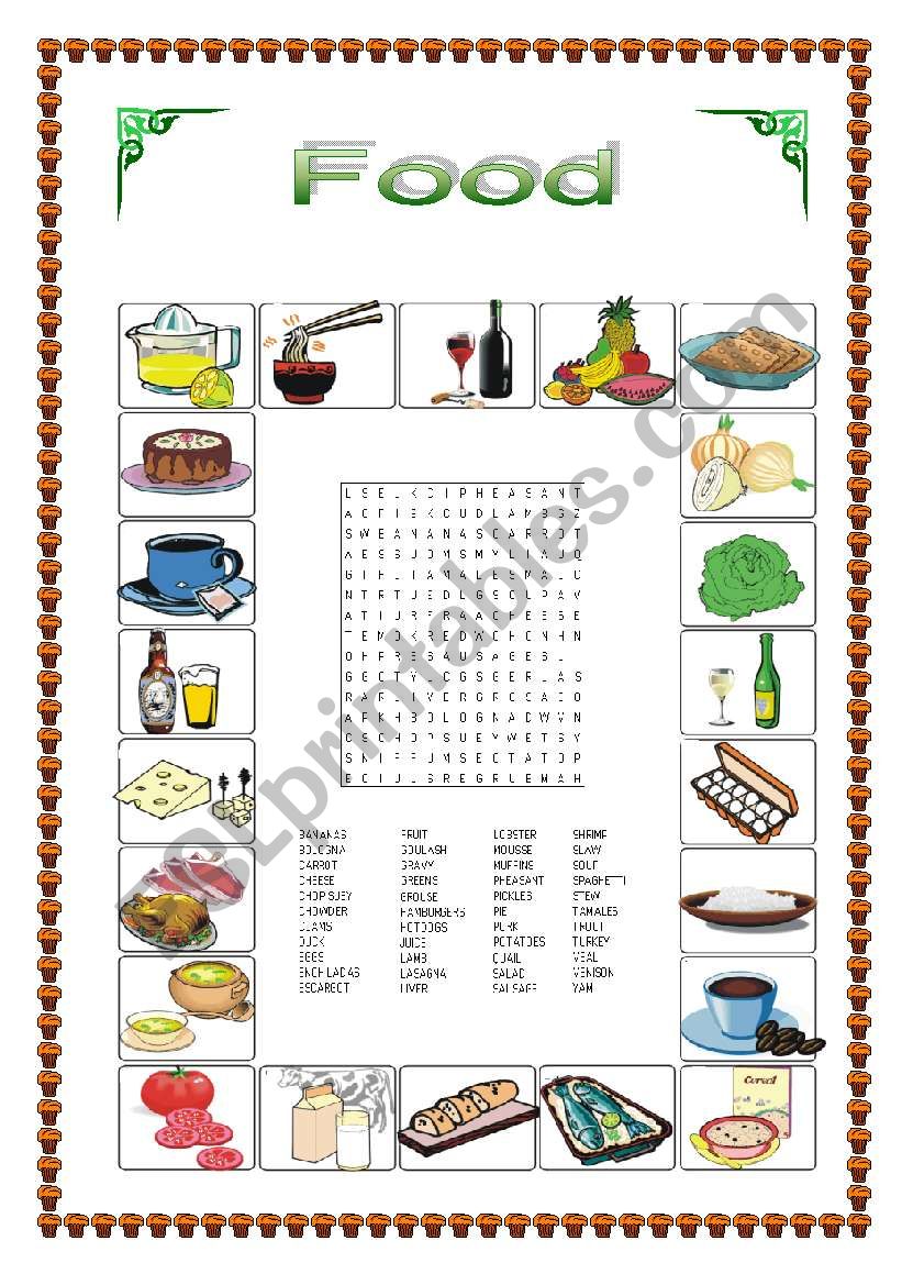 food  worksheet