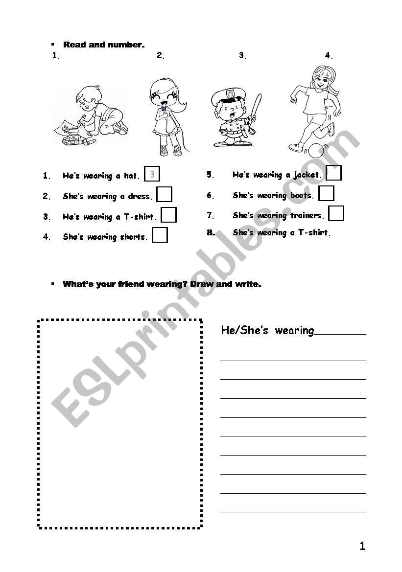 What are you wearing? worksheet