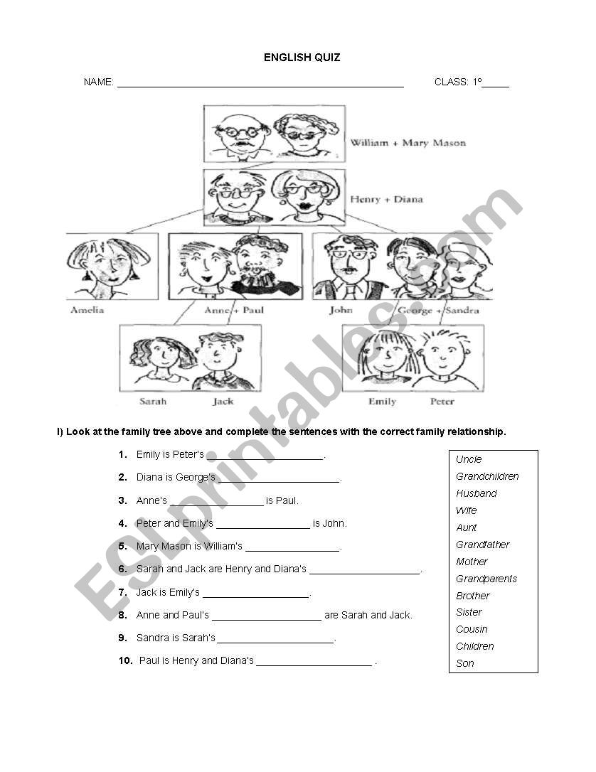 FORM B OF THE POP QUIZ ON THE GENITIVE CASE