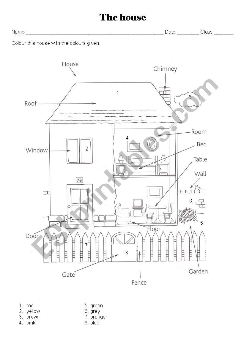 the house worksheet