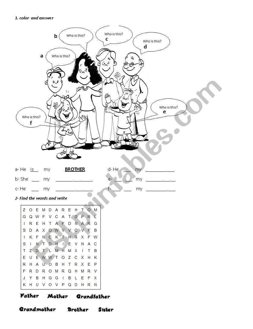 my family worksheet