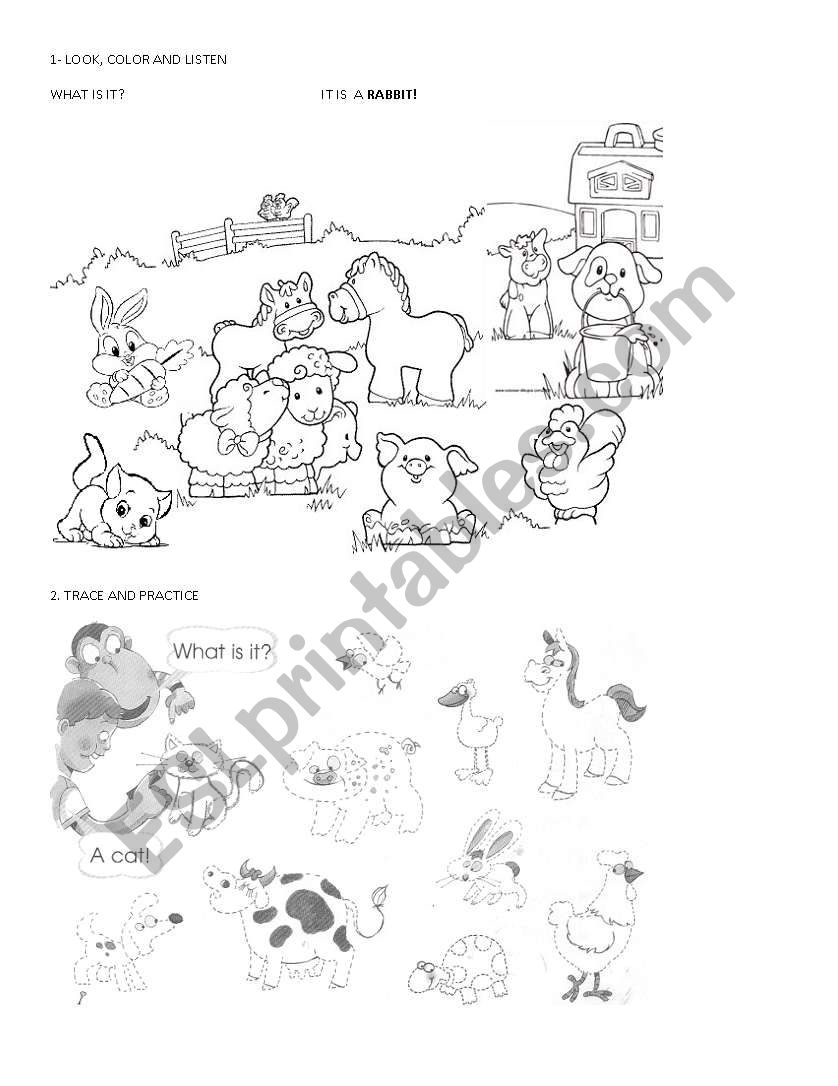 farm animals worksheet