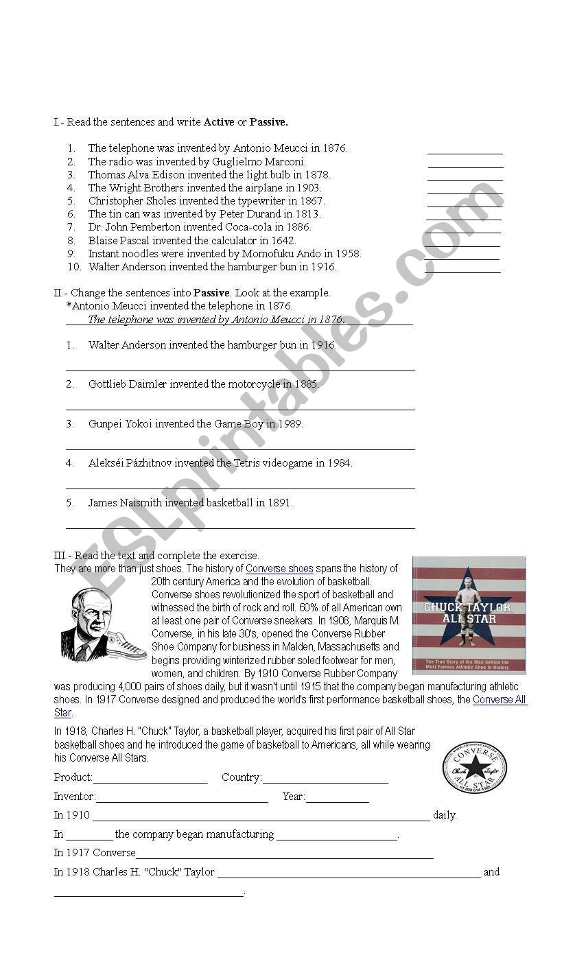 exam passive voice worksheet