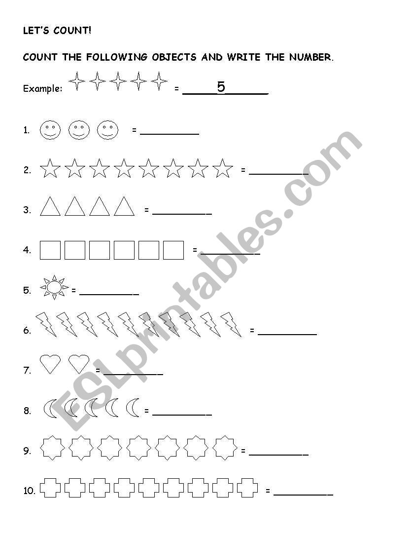 Lets count worksheet