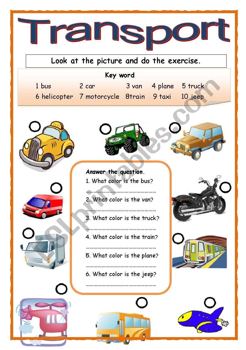 Transport worksheet