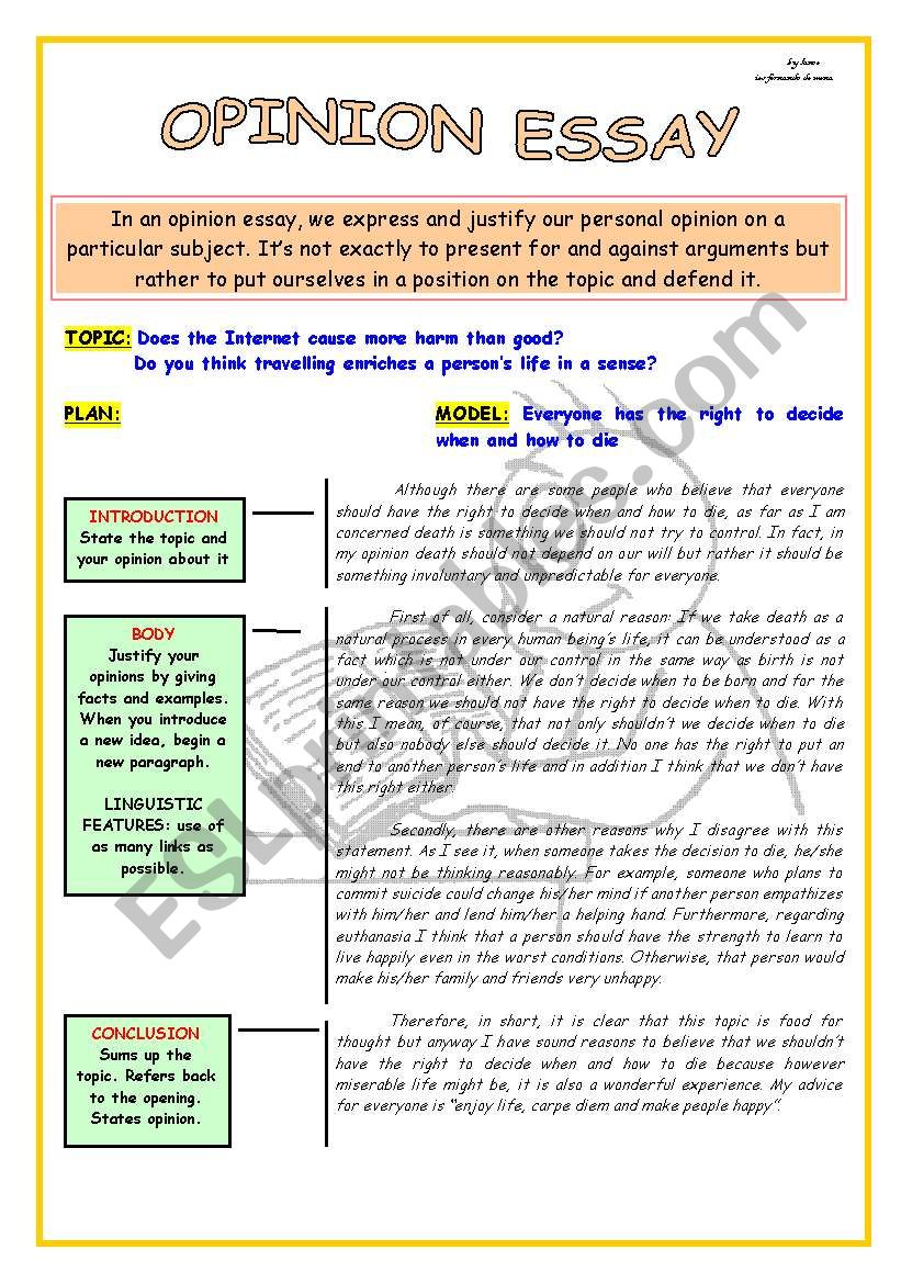 WRITING SKILLS OPINION ESSAY ESL Worksheet By Lanoe writing-skills-opinion-essay-esl-worksheet-by-lanoe