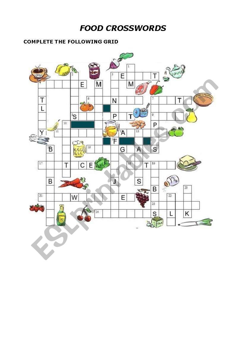 Food Crosswords worksheet