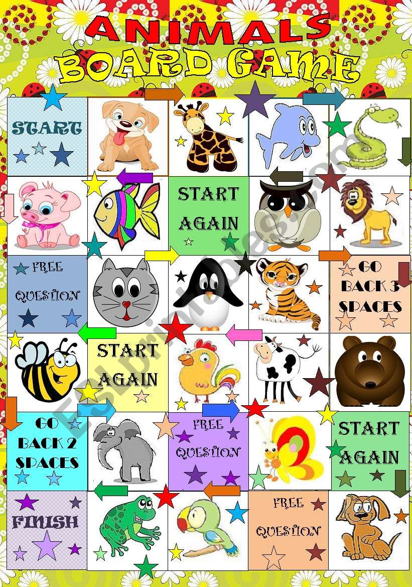 Animals BOARD GAME worksheet