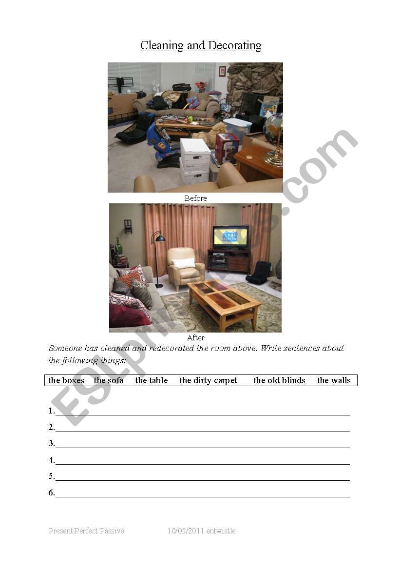 Present Perfect Passive Picture Worksheet