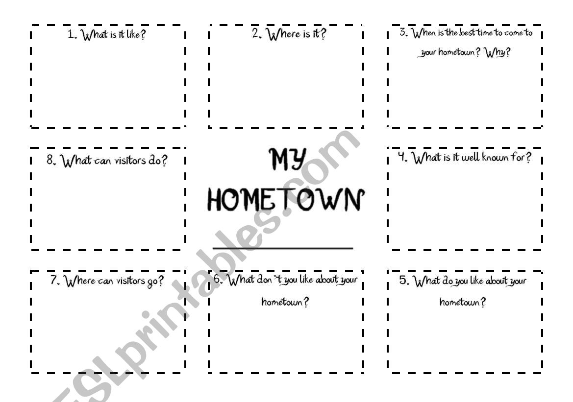 My Hometown worksheet