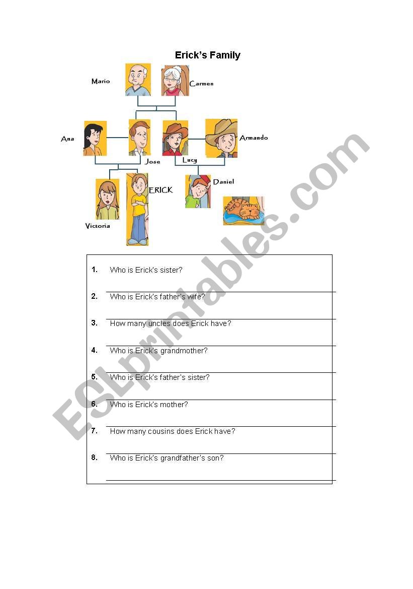 Family Members worksheet