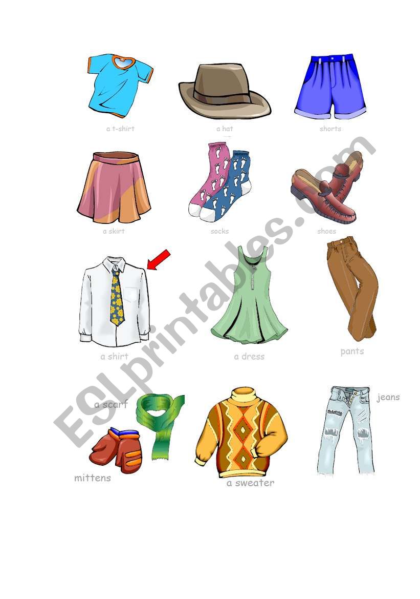 Clothes worksheet