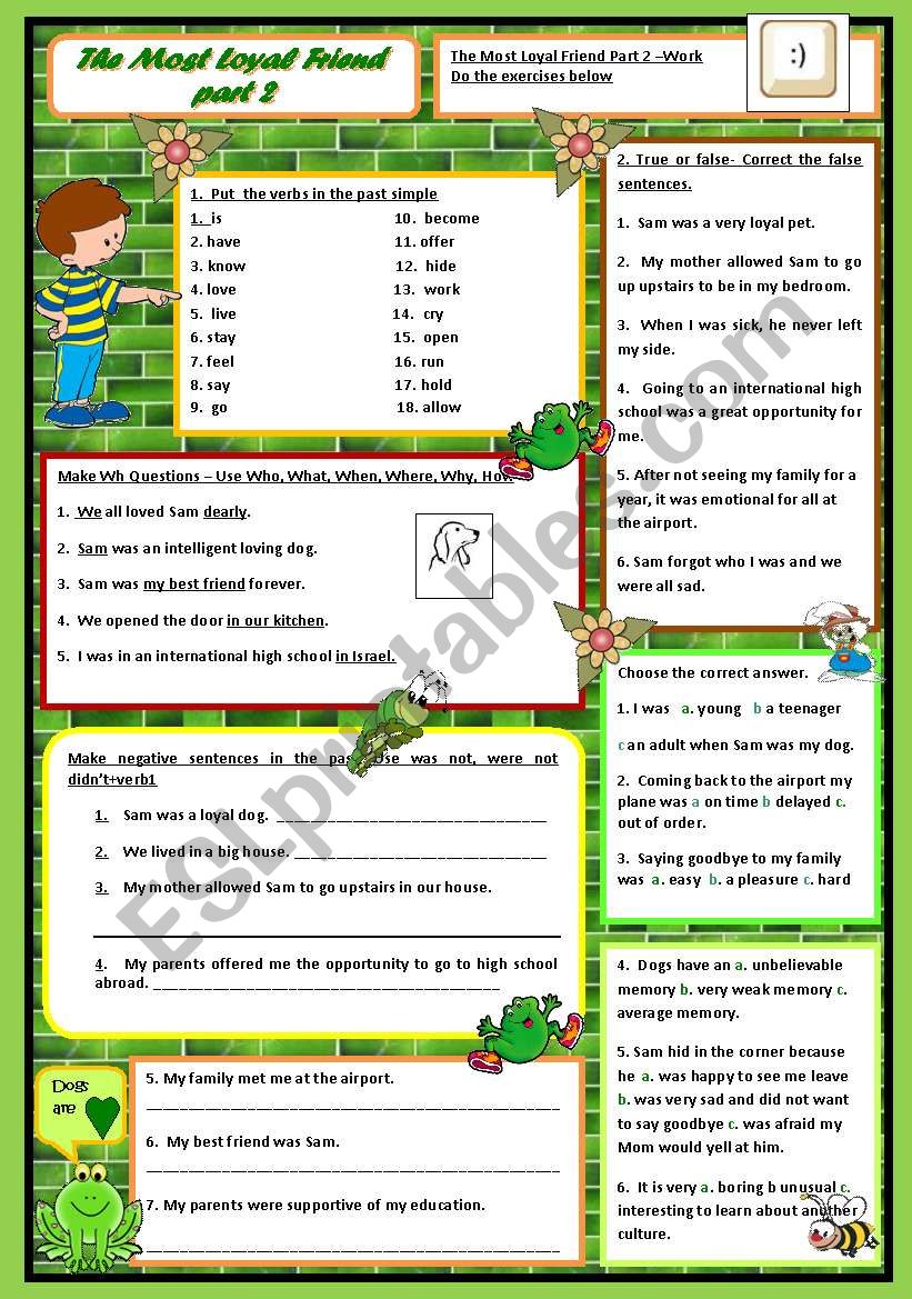 The Most Loyal Friend Part 2 worksheet