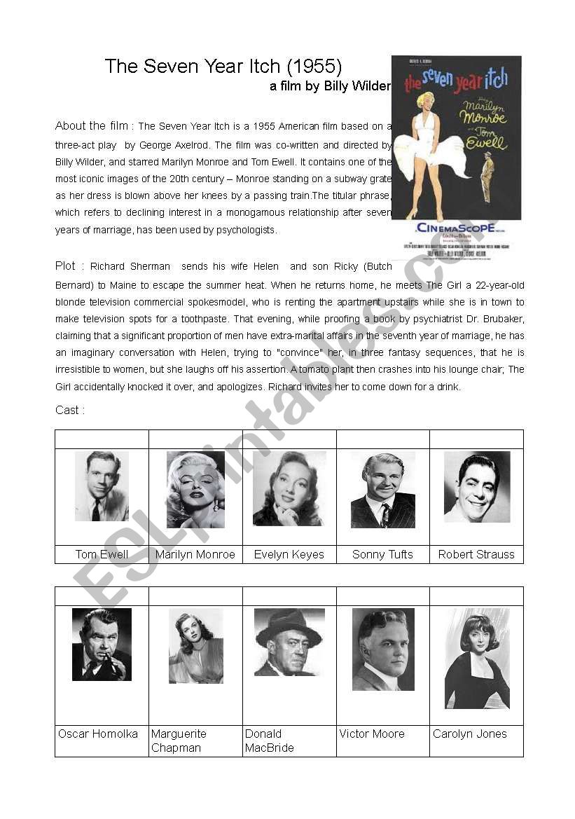 the seven year itch : worksheet