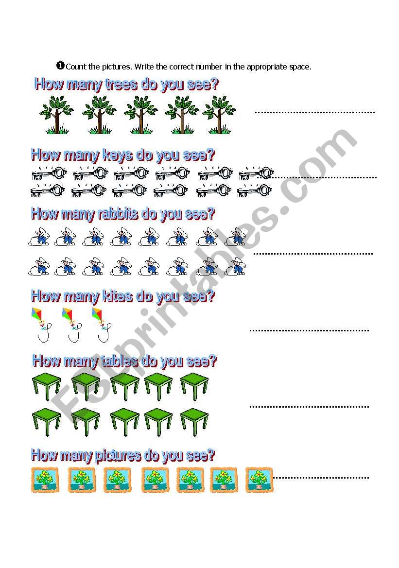 Count the pictures worksheet