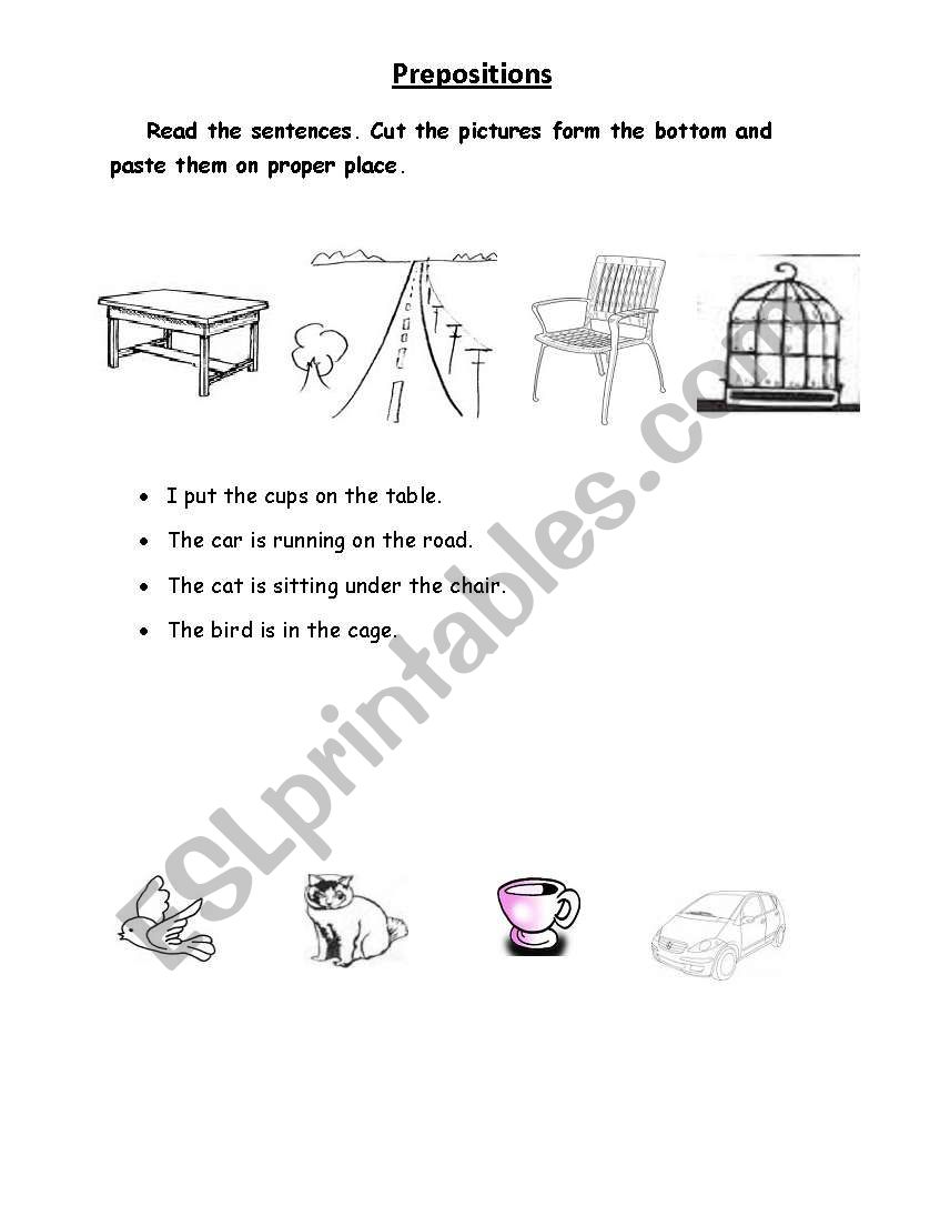 preposition worksheet