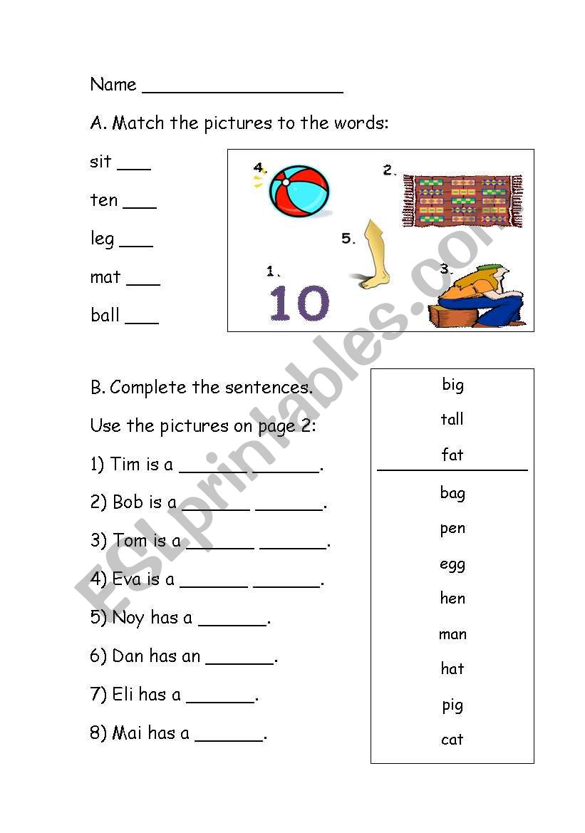 Easy Words *Fully editable worksheet