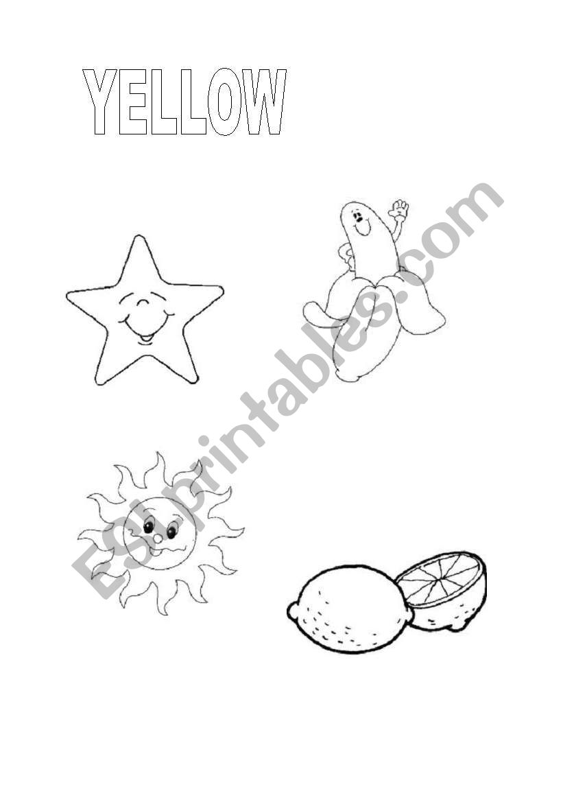 color yellow worksheet