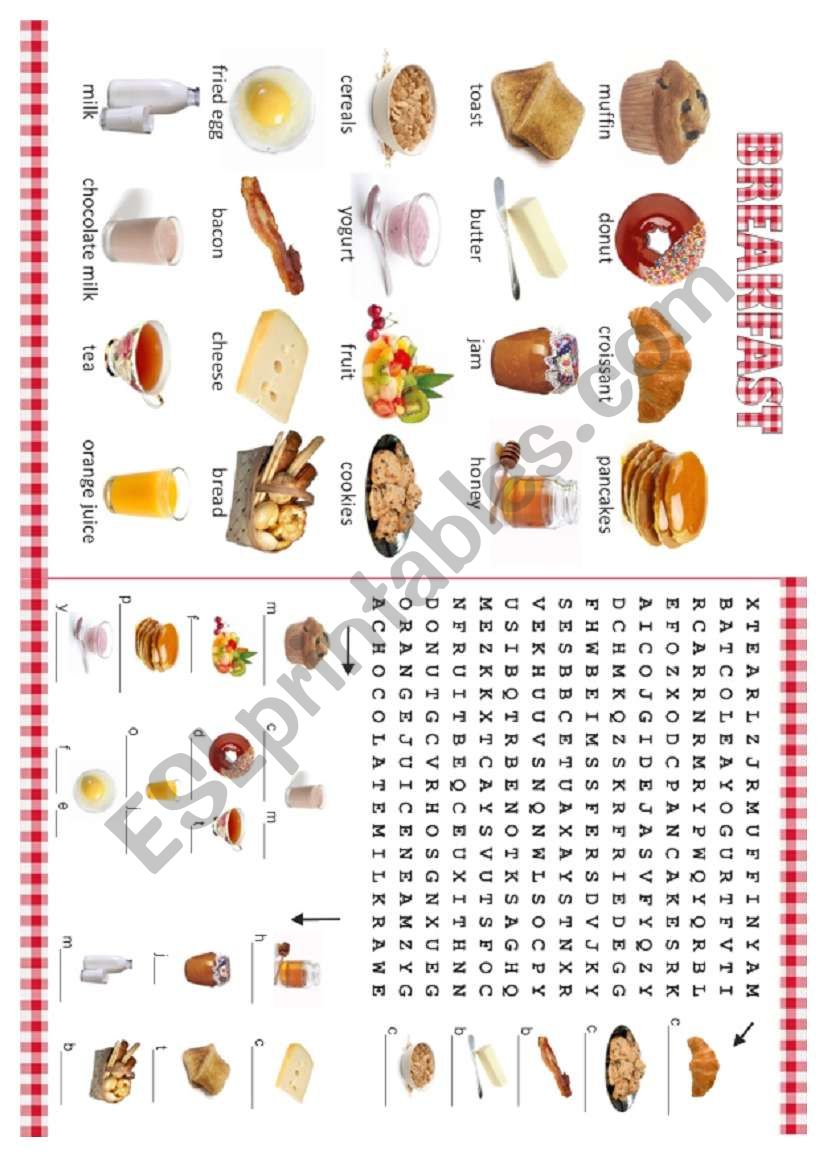 BREAKFAST - 1/2 worksheet