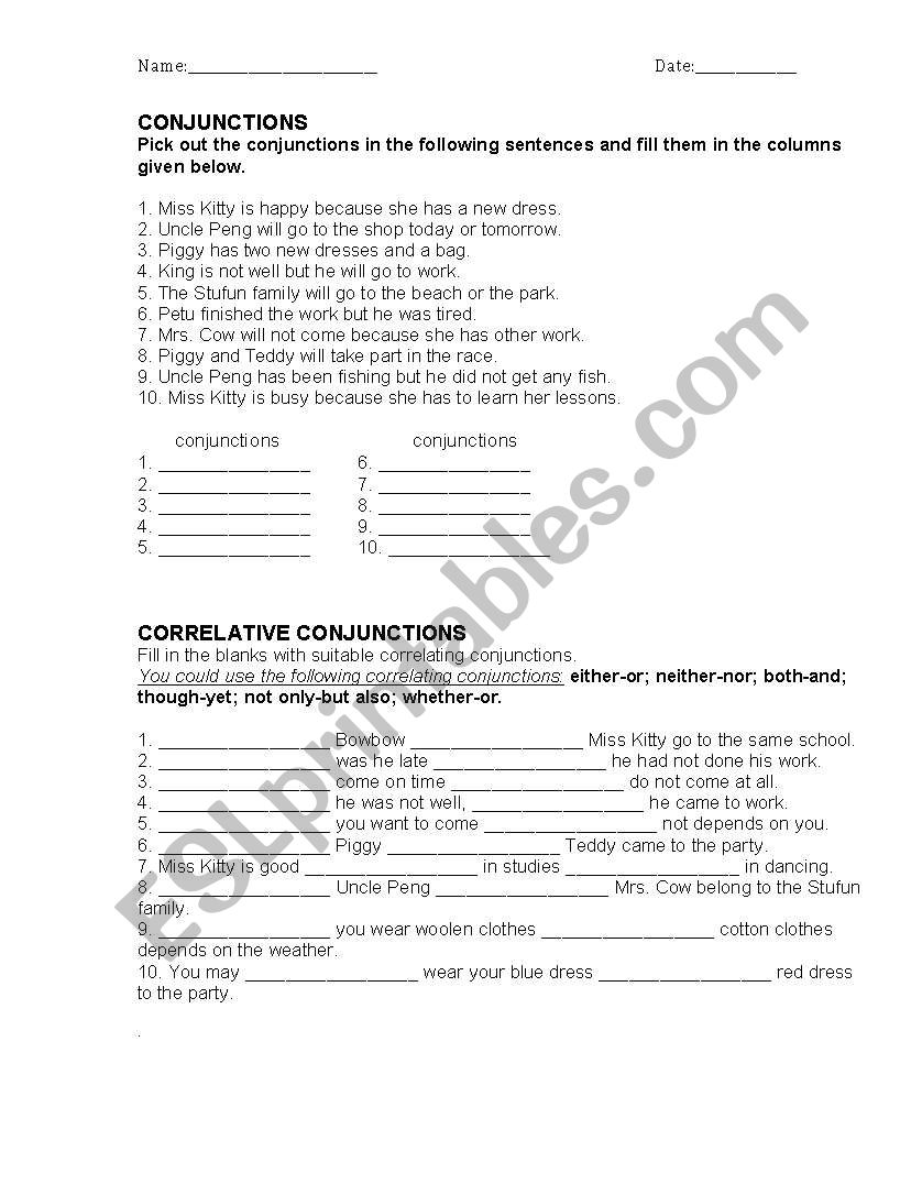 Sequence of Events worksheet