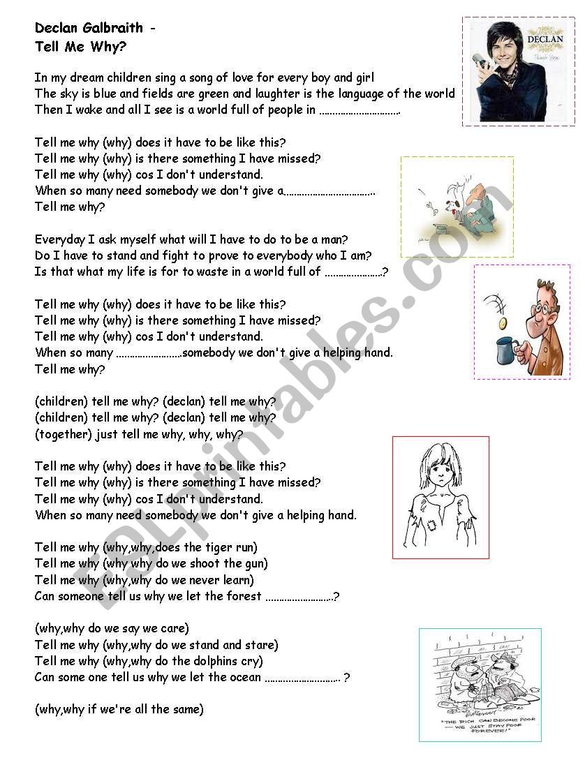 tell me why - ESL worksheet by ben 10