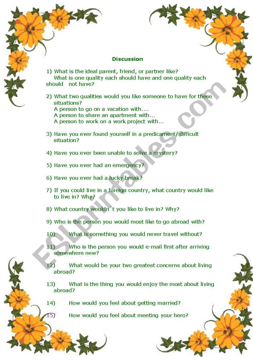 One to one classes  worksheet