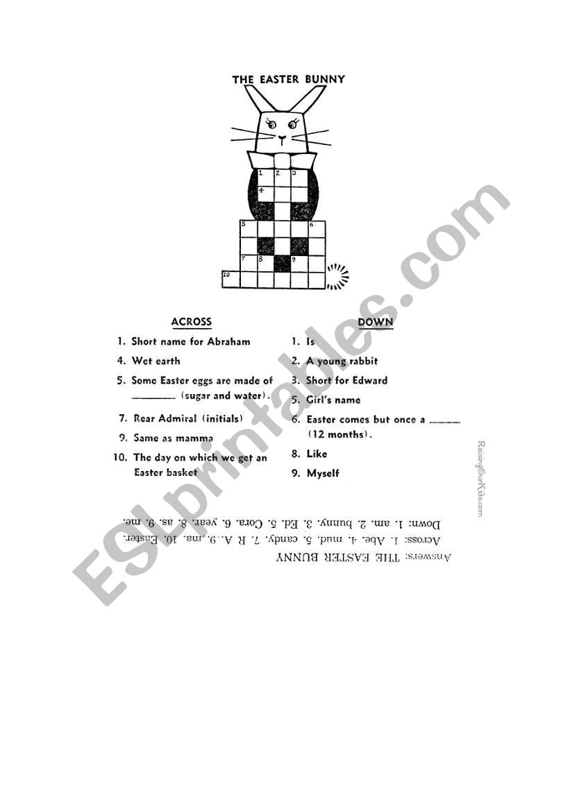 Easter bunny worksheet