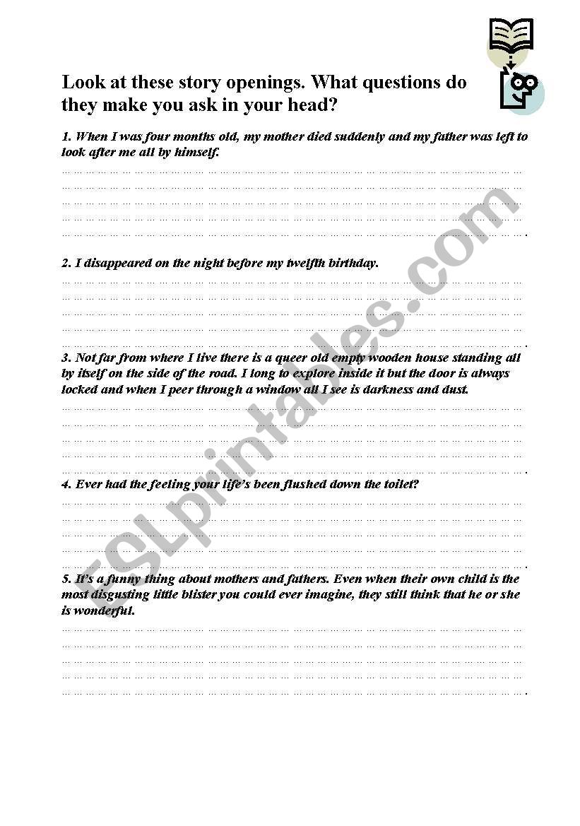 Openers worksheet worksheet