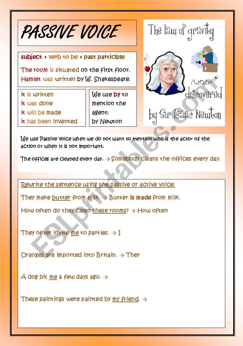 Passive voice worksheet