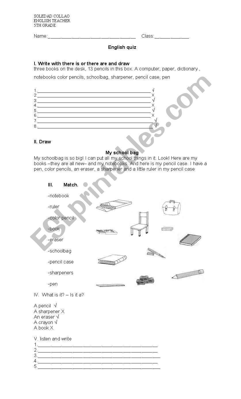 quiz worksheet