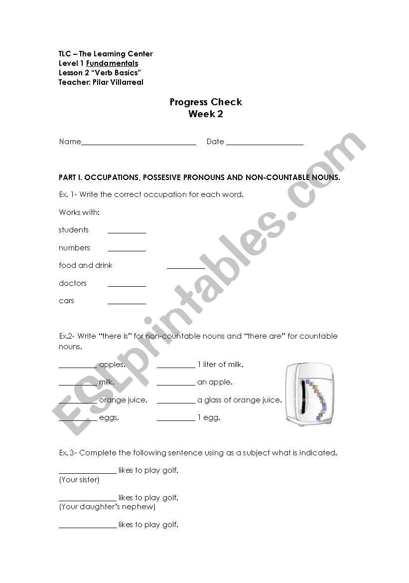 Progress Check Week 2 worksheet