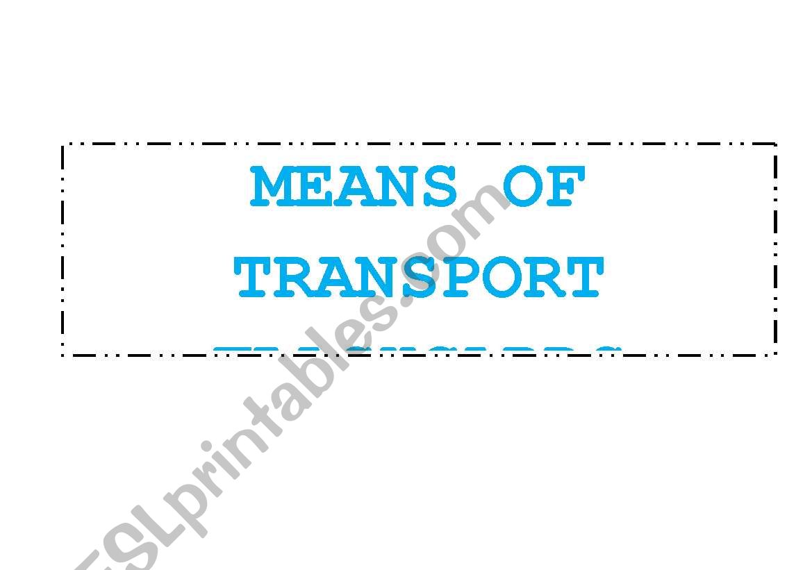 Means of transport worksheet