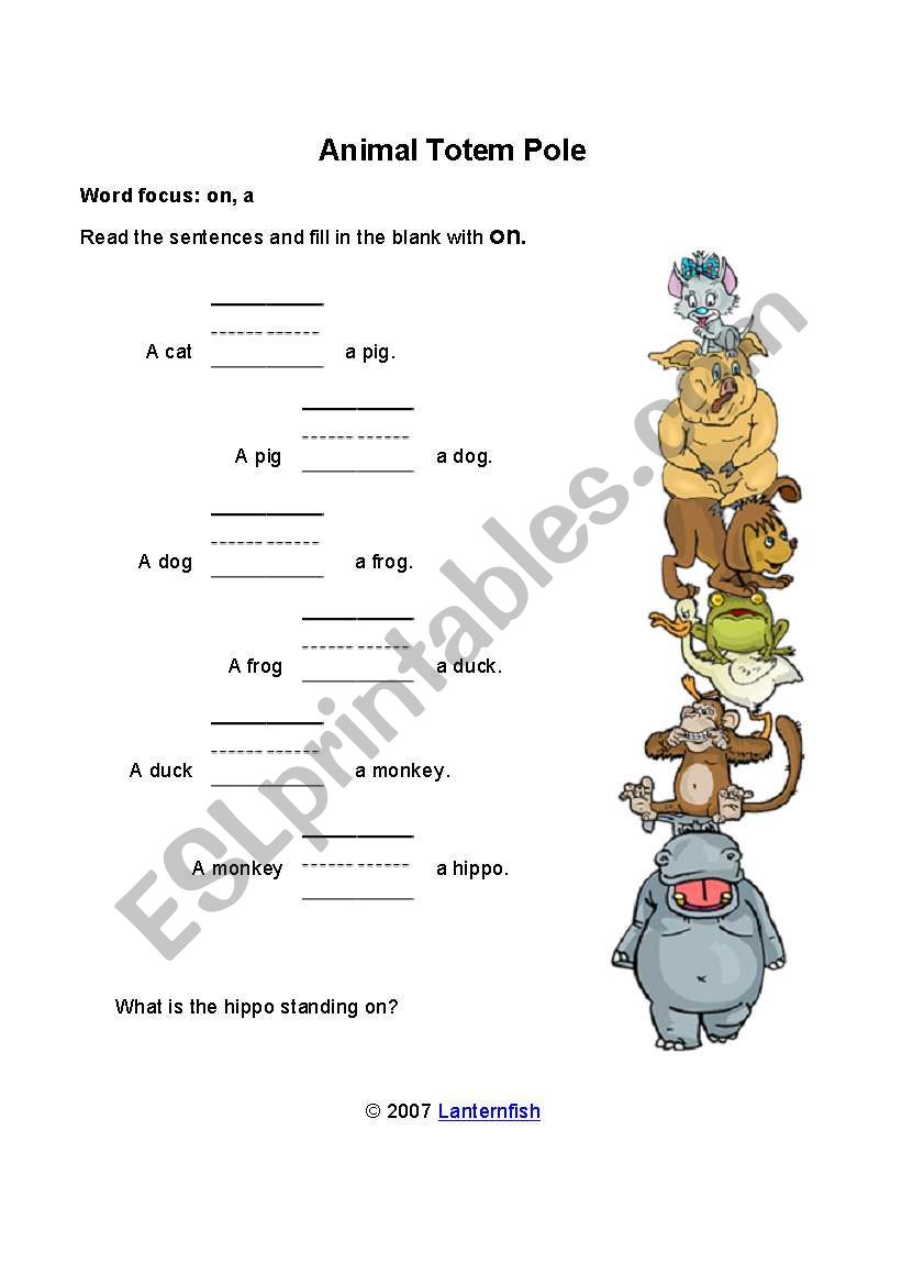 Animal worksheet