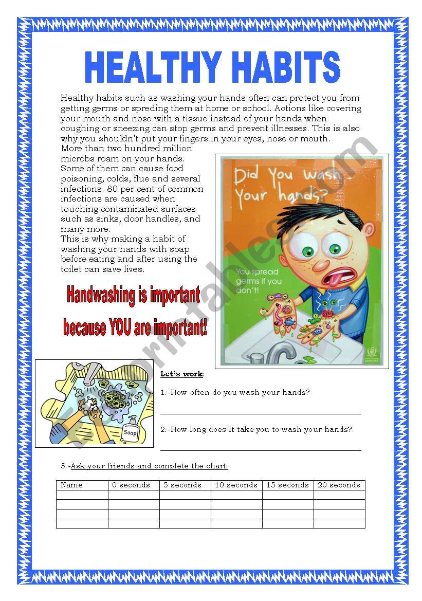 Healthy Habits worksheet